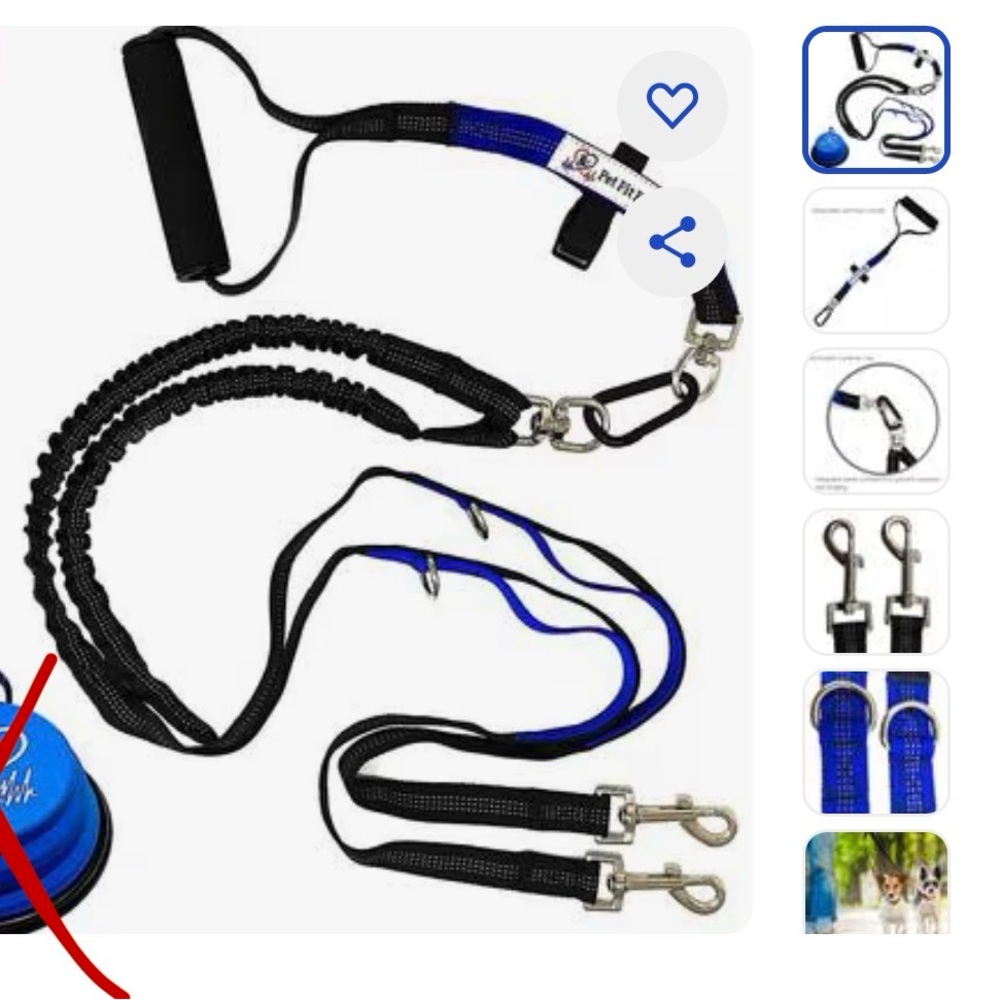 NWT Pet Fit For Life Dual Dog Leash